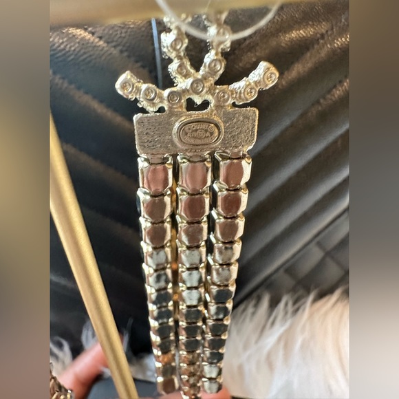 Authentic Chanel CC Drop Earrings Multicolor Crystal Embellished Metal - Picture 6 of 10